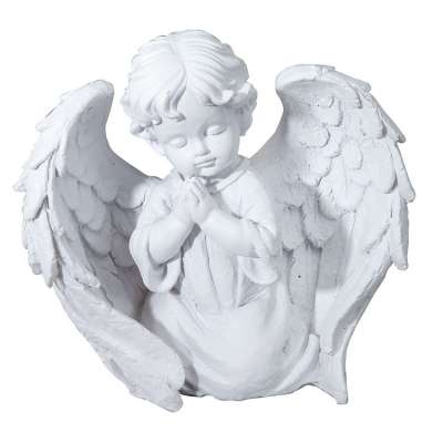 China Manufacturer Resin Pray White Color Baby Angel Figurines Wholesale