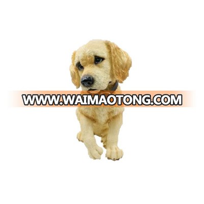 Home Decoration Yellow Cute Baby Labrador Retriever Polyresin Dog Statue